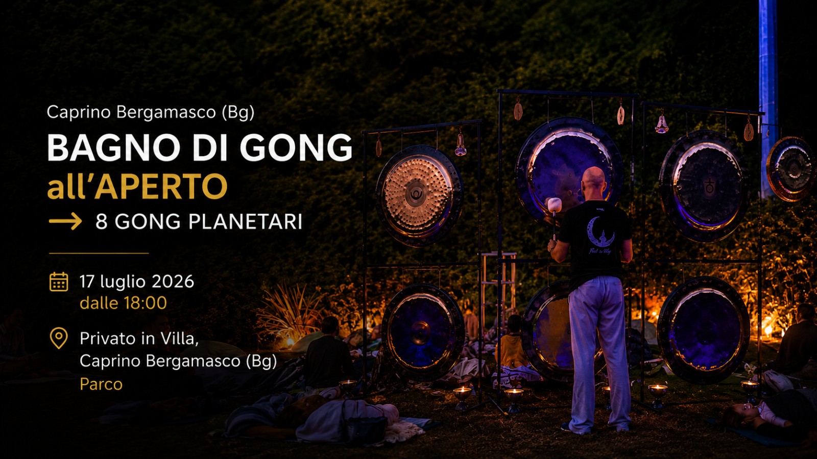 BAGNO DI GONG all'APERTO con 8 Gong Planetari